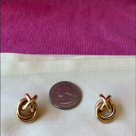 Loopy Gold Knot Earrings - Picture 15 of 16